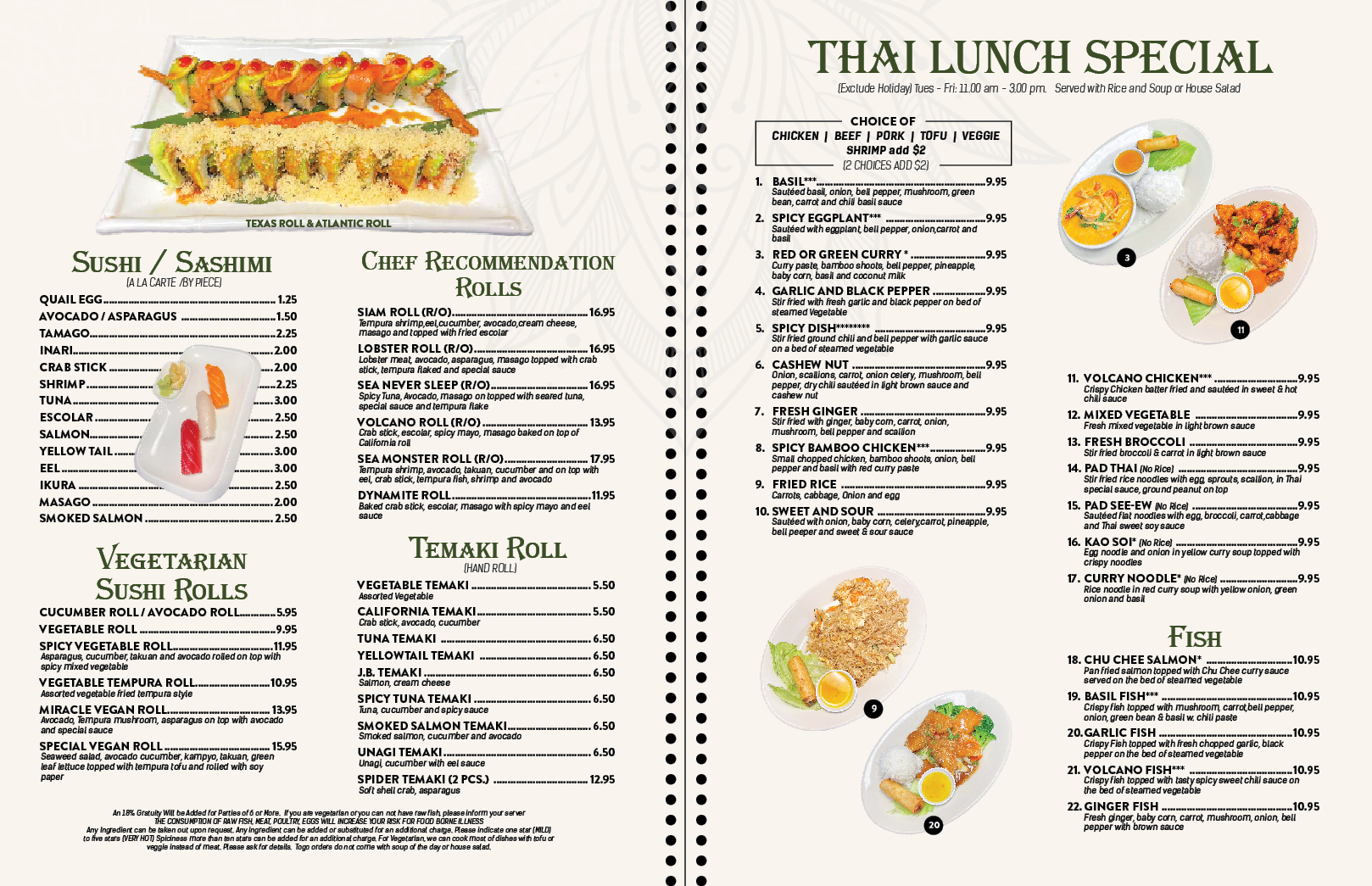 Main Menu P2 - Sushi Thai Delight I-35 Location (Edmond)