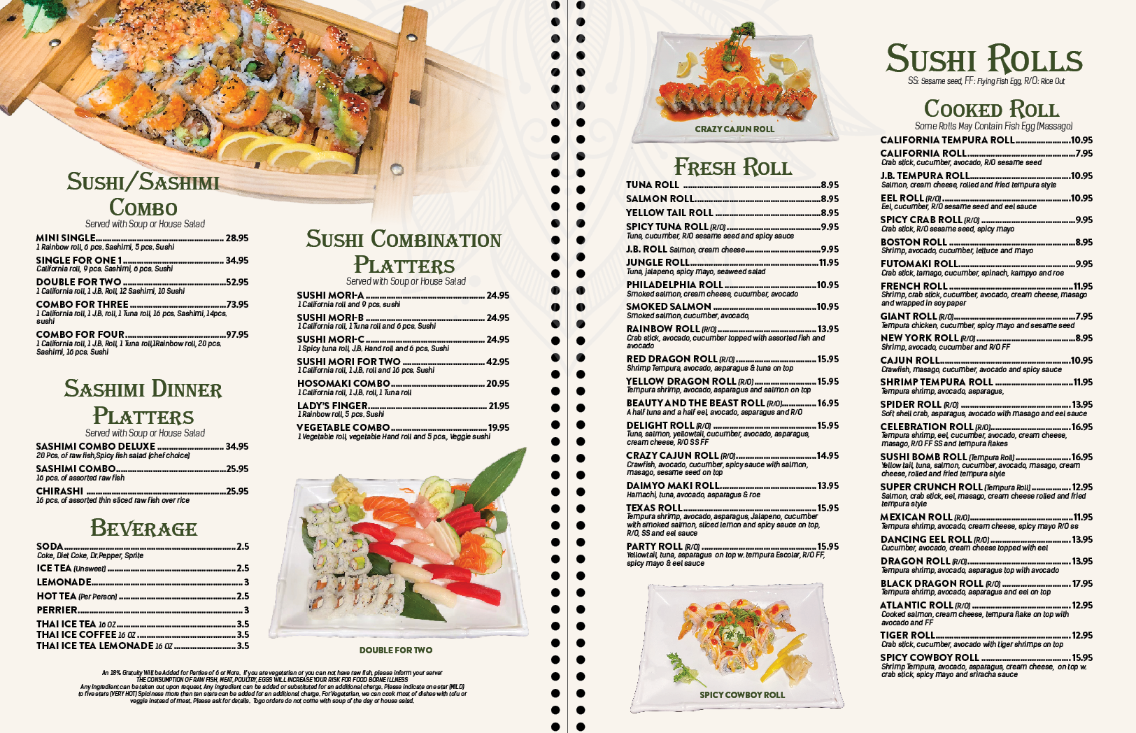 Main Menu P3 - Sushi Thai Delight I-35 Location (Edmond)